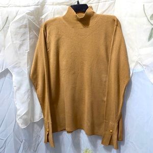 JL STUDIO ACRYLIC/COTTON TAN TURTLENECK SWEATER SZ X